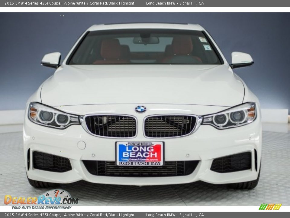 2015 BMW 4 Series 435i Coupe Alpine White / Coral Red/Black Highlight Photo #2