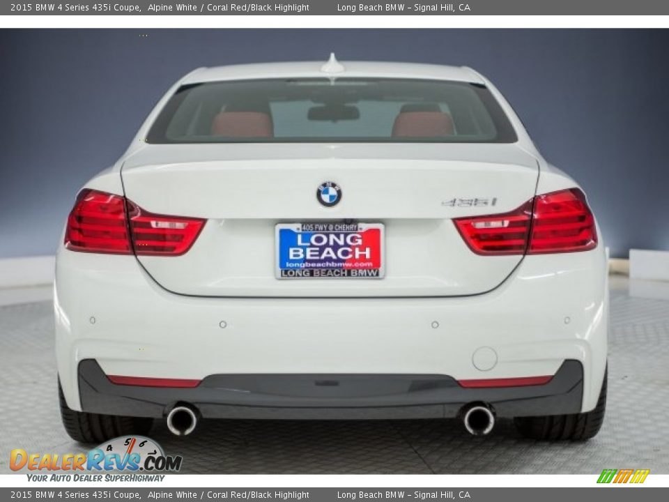 2015 BMW 4 Series 435i Coupe Alpine White / Coral Red/Black Highlight Photo #3
