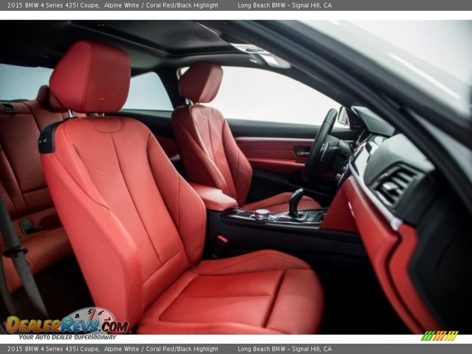 2015 BMW 4 Series 435i Coupe Alpine White / Coral Red/Black Highlight Photo #6