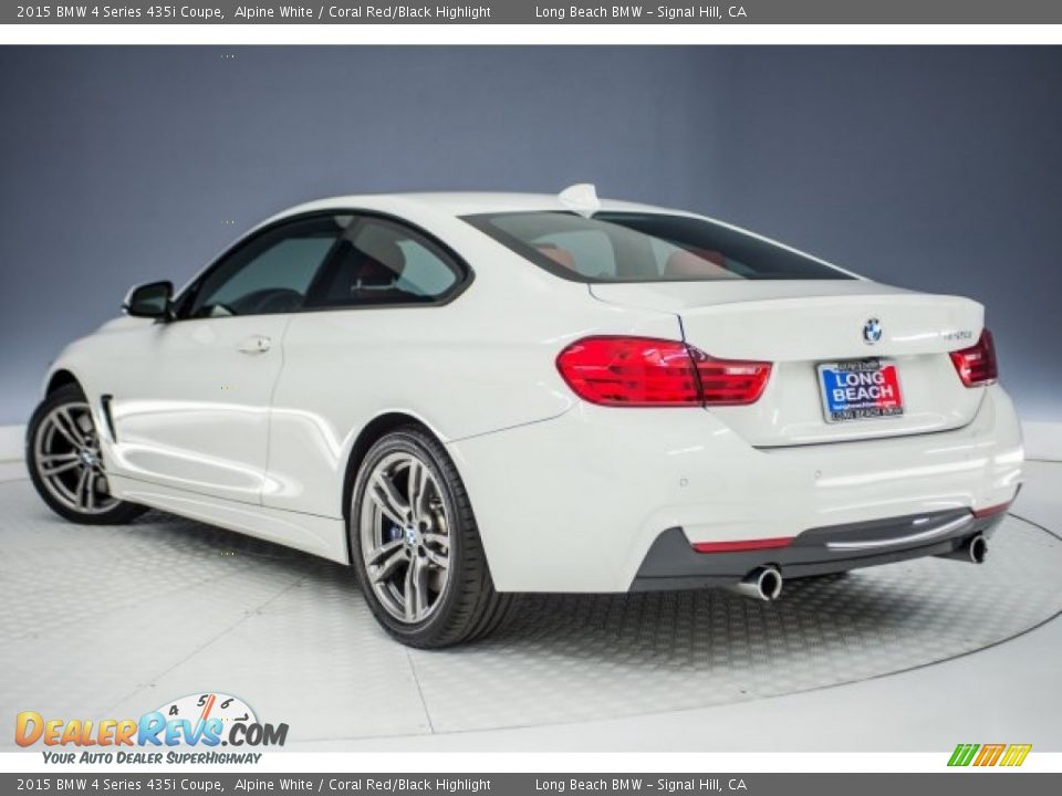 2015 BMW 4 Series 435i Coupe Alpine White / Coral Red/Black Highlight Photo #10