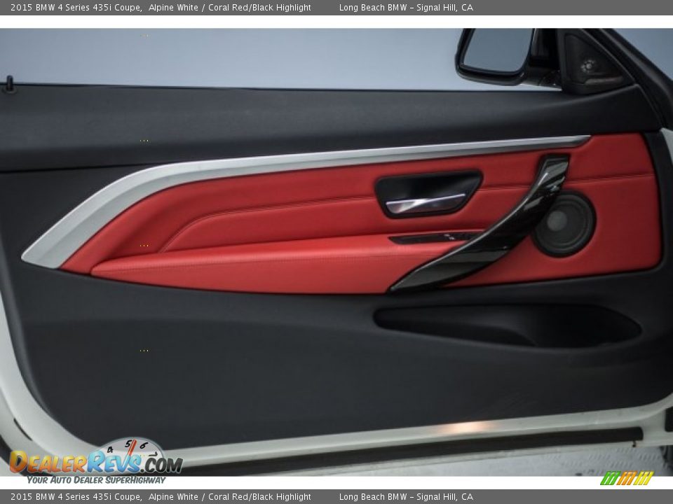 2015 BMW 4 Series 435i Coupe Alpine White / Coral Red/Black Highlight Photo #19