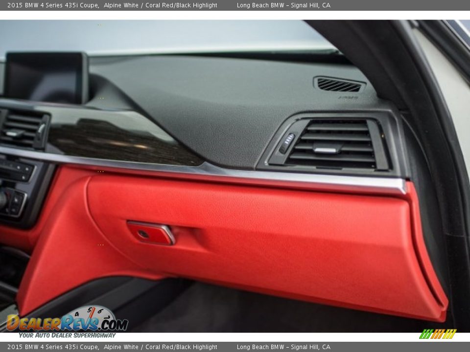 2015 BMW 4 Series 435i Coupe Alpine White / Coral Red/Black Highlight Photo #22