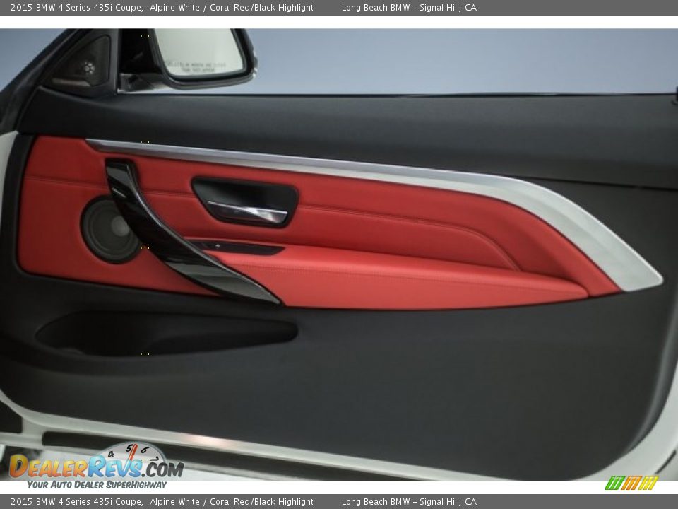 2015 BMW 4 Series 435i Coupe Alpine White / Coral Red/Black Highlight Photo #23