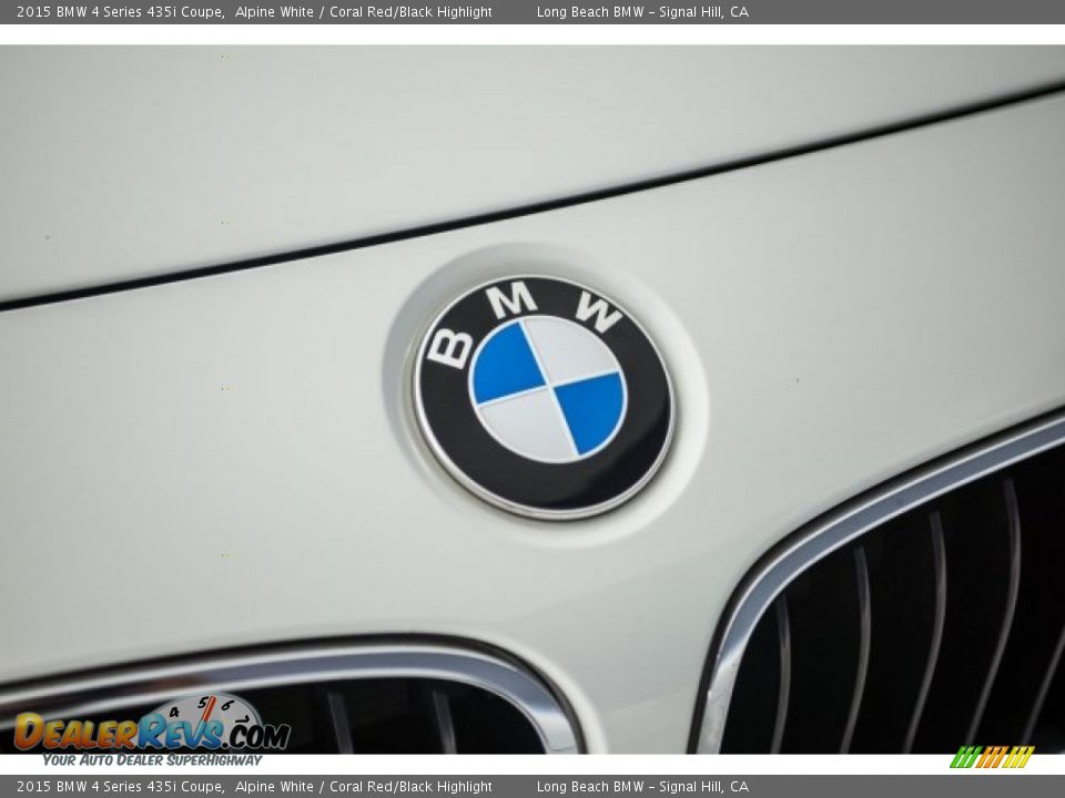 2015 BMW 4 Series 435i Coupe Alpine White / Coral Red/Black Highlight Photo #26