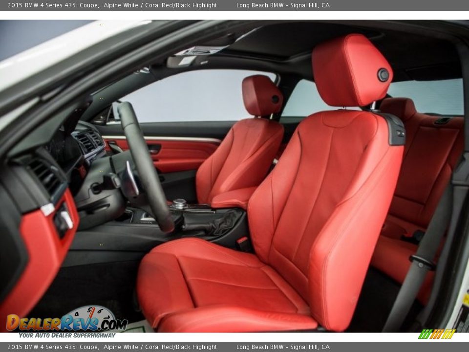 2015 BMW 4 Series 435i Coupe Alpine White / Coral Red/Black Highlight Photo #28