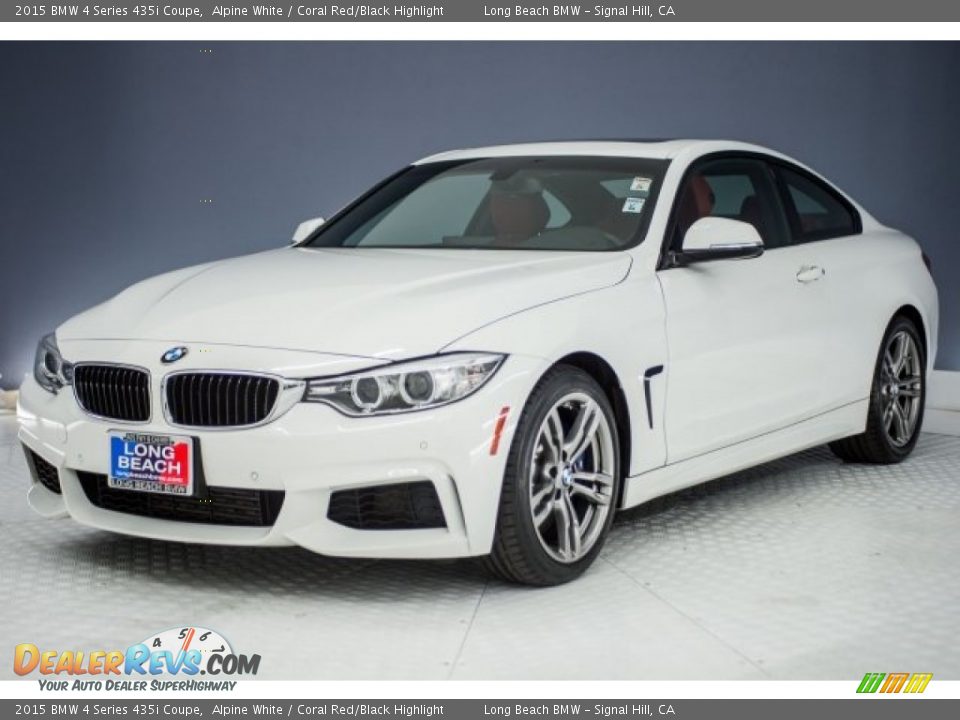 2015 BMW 4 Series 435i Coupe Alpine White / Coral Red/Black Highlight Photo #31