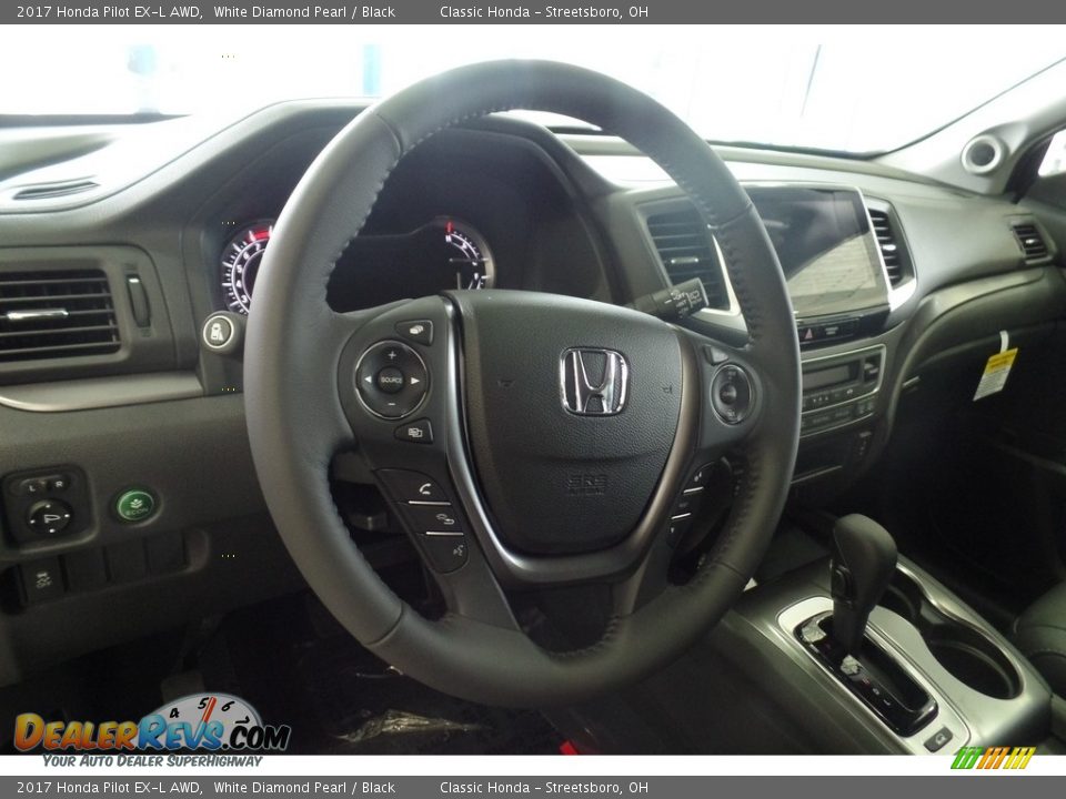 2017 Honda Pilot EX-L AWD White Diamond Pearl / Black Photo #7