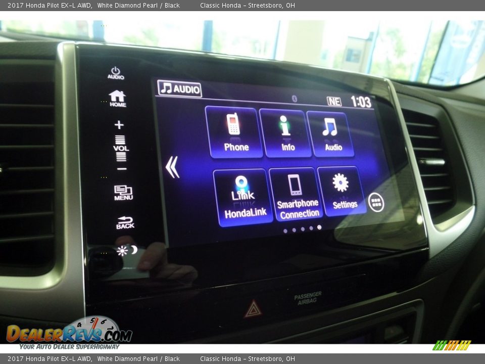2017 Honda Pilot EX-L AWD White Diamond Pearl / Black Photo #12