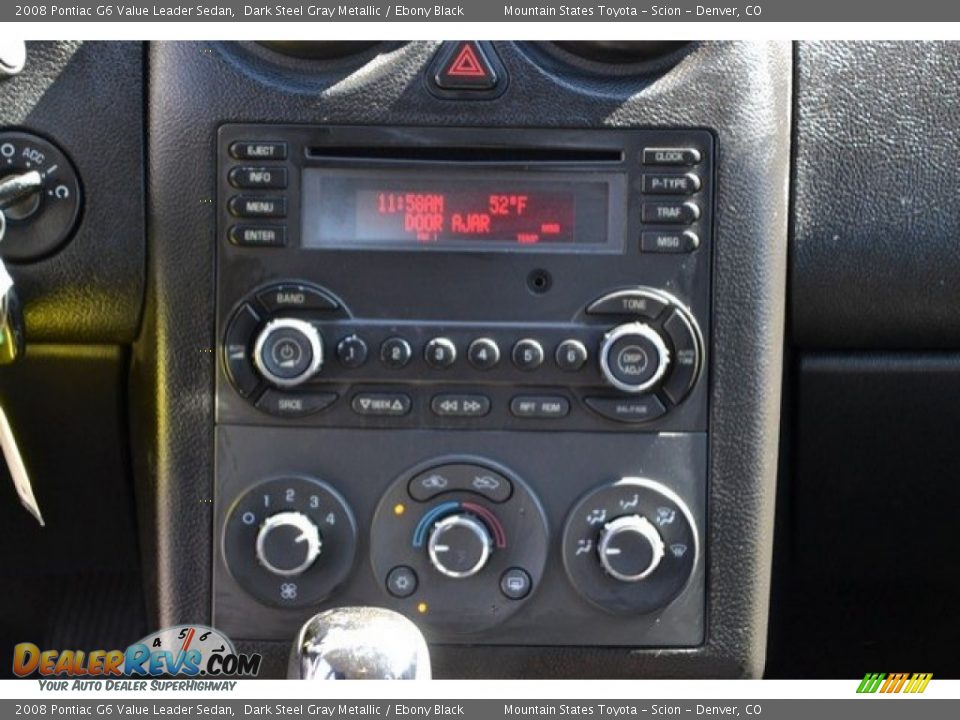 2008 Pontiac G6 Value Leader Sedan Dark Steel Gray Metallic / Ebony Black Photo #15