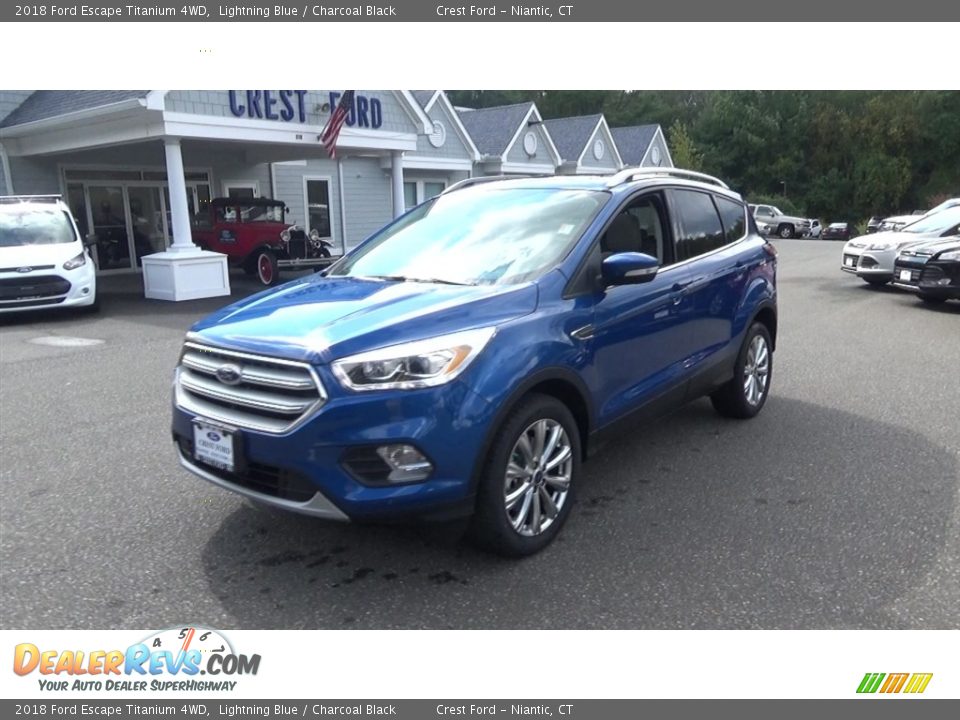 2018 Ford Escape Titanium 4WD Lightning Blue / Charcoal Black Photo #3