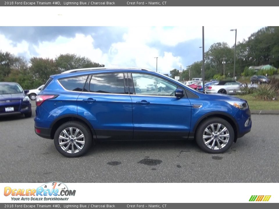 2018 Ford Escape Titanium 4WD Lightning Blue / Charcoal Black Photo #8