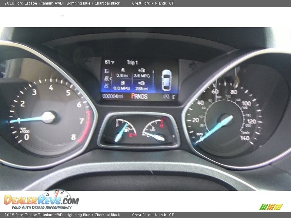 2018 Ford Escape Titanium 4WD Lightning Blue / Charcoal Black Photo #14