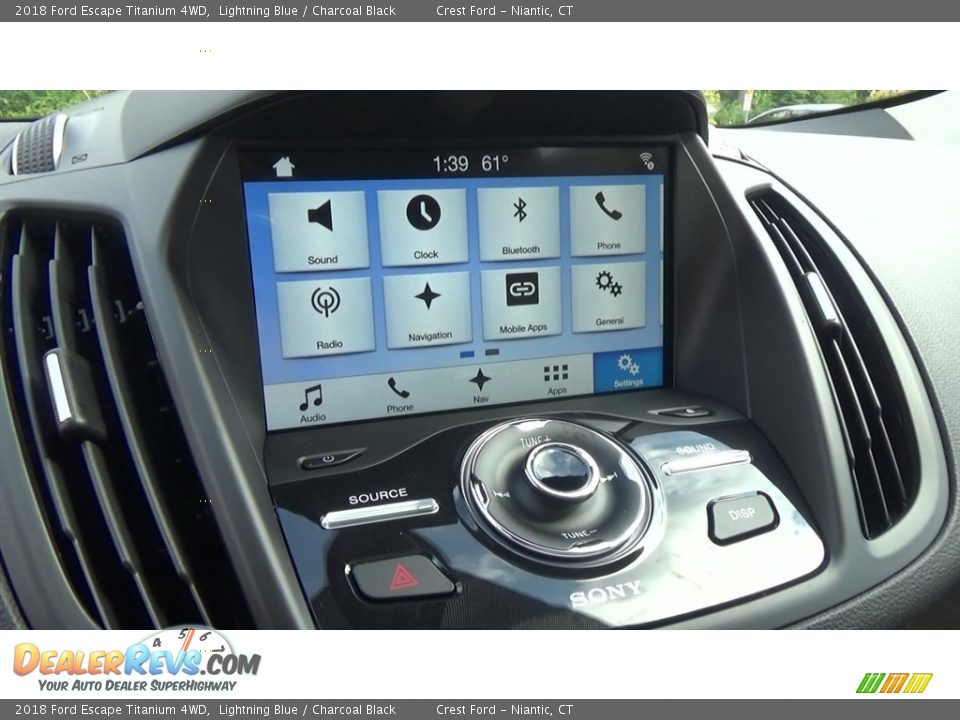 2018 Ford Escape Titanium 4WD Lightning Blue / Charcoal Black Photo #15