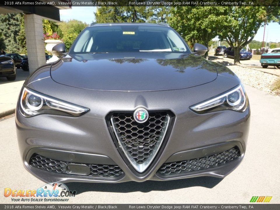 2018 Alfa Romeo Stelvio AWD Vesuvio Gray Metallic / Black/Black Photo #12