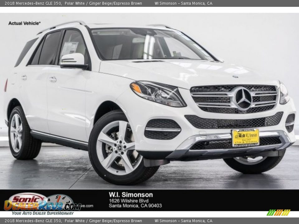 2018 Mercedes-Benz GLE 350 Polar White / Ginger Beige/Espresso Brown Photo #1