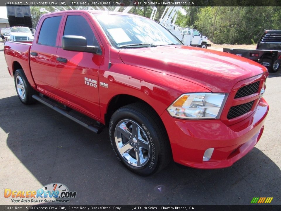 2014 Ram 1500 Express Crew Cab Flame Red / Black/Diesel Gray Photo #4