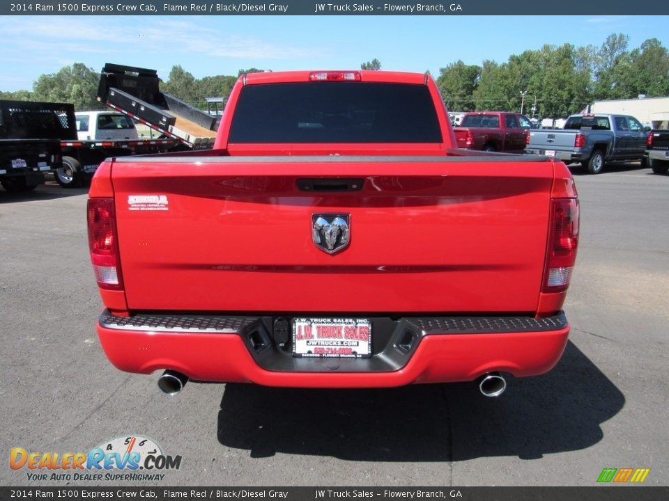 2014 Ram 1500 Express Crew Cab Flame Red / Black/Diesel Gray Photo #7