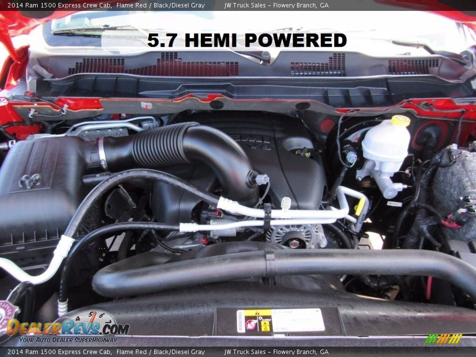 2014 Ram 1500 Express Crew Cab Flame Red / Black/Diesel Gray Photo #9
