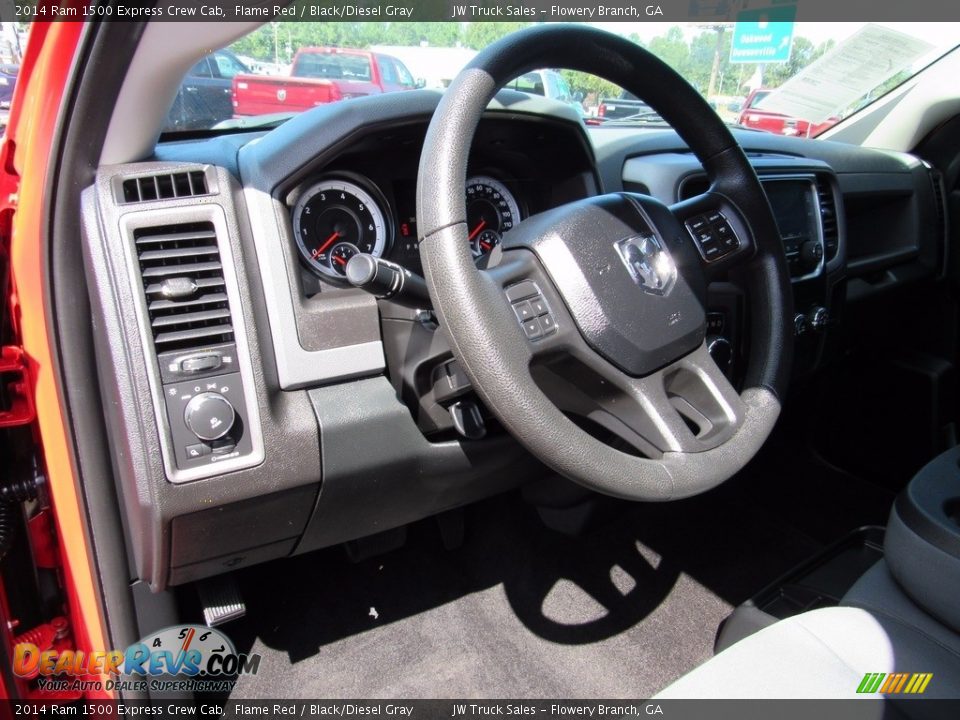 2014 Ram 1500 Express Crew Cab Flame Red / Black/Diesel Gray Photo #13