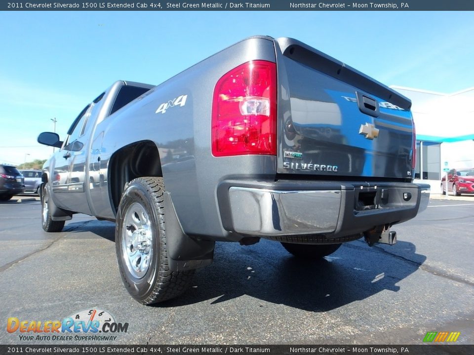 2011 Chevrolet Silverado 1500 LS Extended Cab 4x4 Steel Green Metallic / Dark Titanium Photo #5