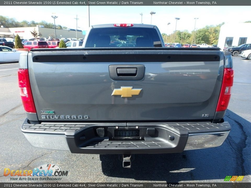 2011 Chevrolet Silverado 1500 LS Extended Cab 4x4 Steel Green Metallic / Dark Titanium Photo #6