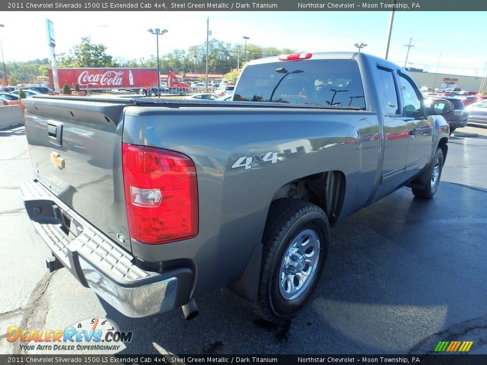 2011 Chevrolet Silverado 1500 LS Extended Cab 4x4 Steel Green Metallic / Dark Titanium Photo #7