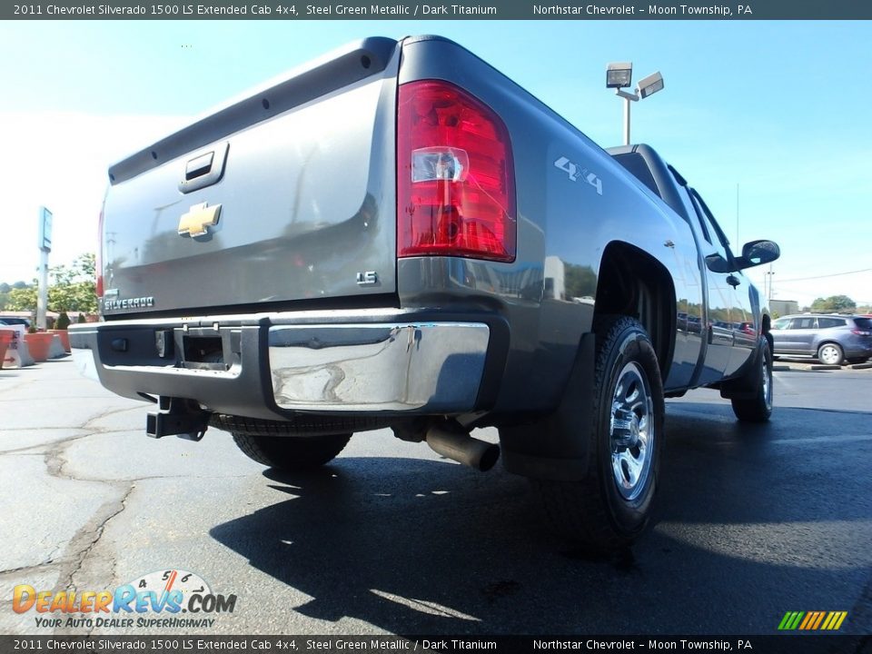 2011 Chevrolet Silverado 1500 LS Extended Cab 4x4 Steel Green Metallic / Dark Titanium Photo #8