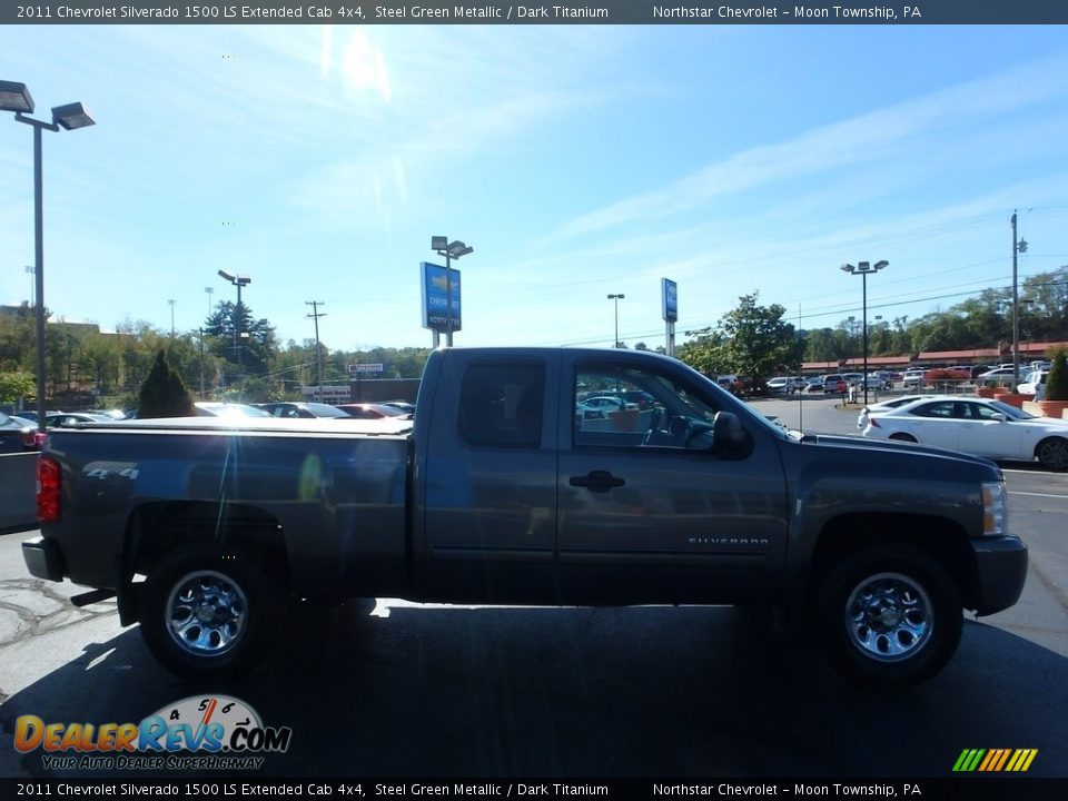 2011 Chevrolet Silverado 1500 LS Extended Cab 4x4 Steel Green Metallic / Dark Titanium Photo #9