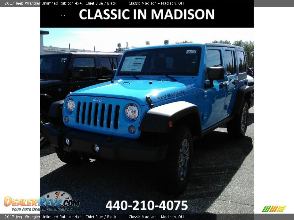 2017 Jeep Wrangler Unlimited Rubicon 4x4 Chief Blue / Black Photo #1