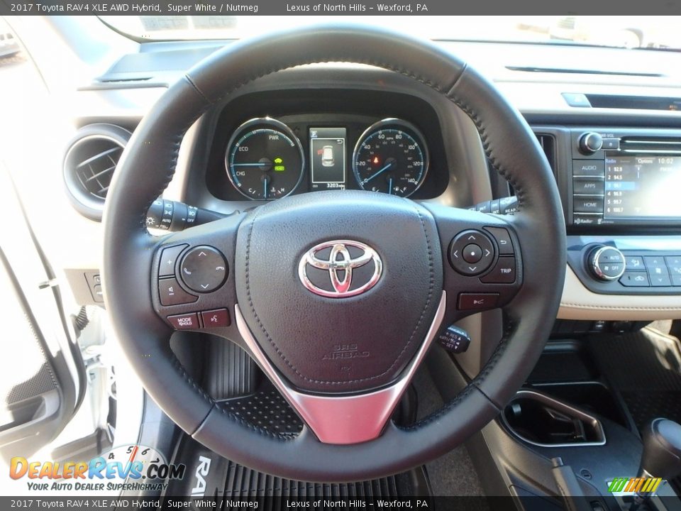 2017 Toyota RAV4 XLE AWD Hybrid Super White / Nutmeg Photo #15
