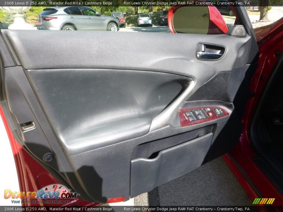 2006 Lexus IS 250 AWD Matador Red Mica / Cashmere Beige Photo #14