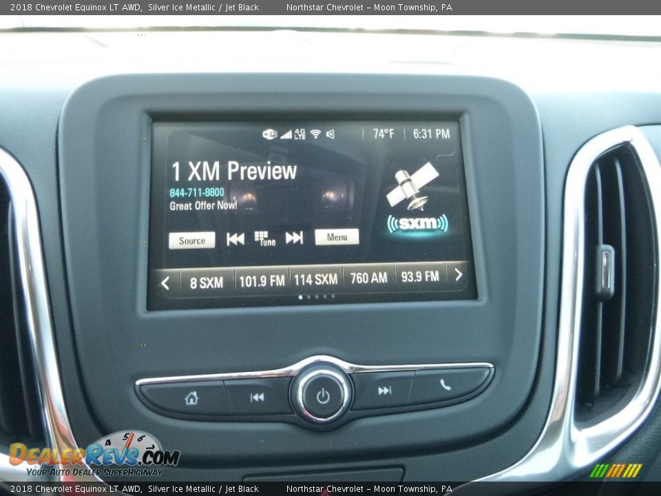 2018 Chevrolet Equinox LT AWD Silver Ice Metallic / Jet Black Photo #17
