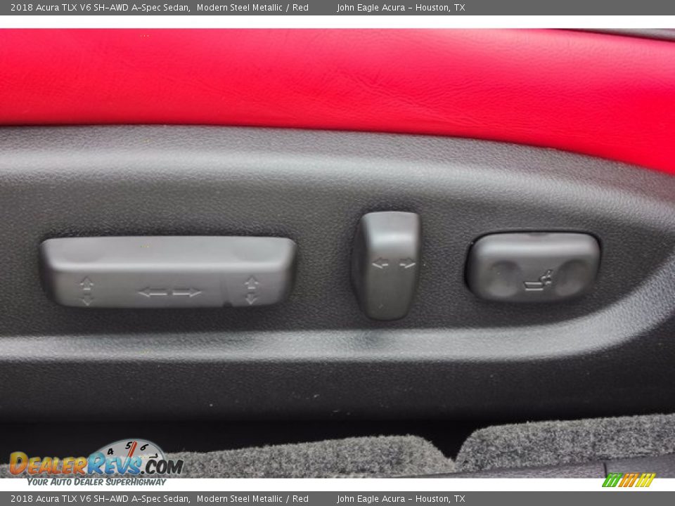 2018 Acura TLX V6 SH-AWD A-Spec Sedan Modern Steel Metallic / Red Photo #13