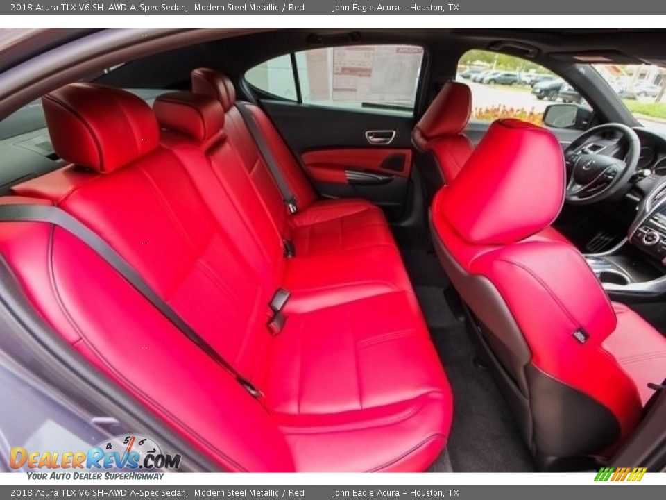 2018 Acura TLX V6 SH-AWD A-Spec Sedan Modern Steel Metallic / Red Photo #19