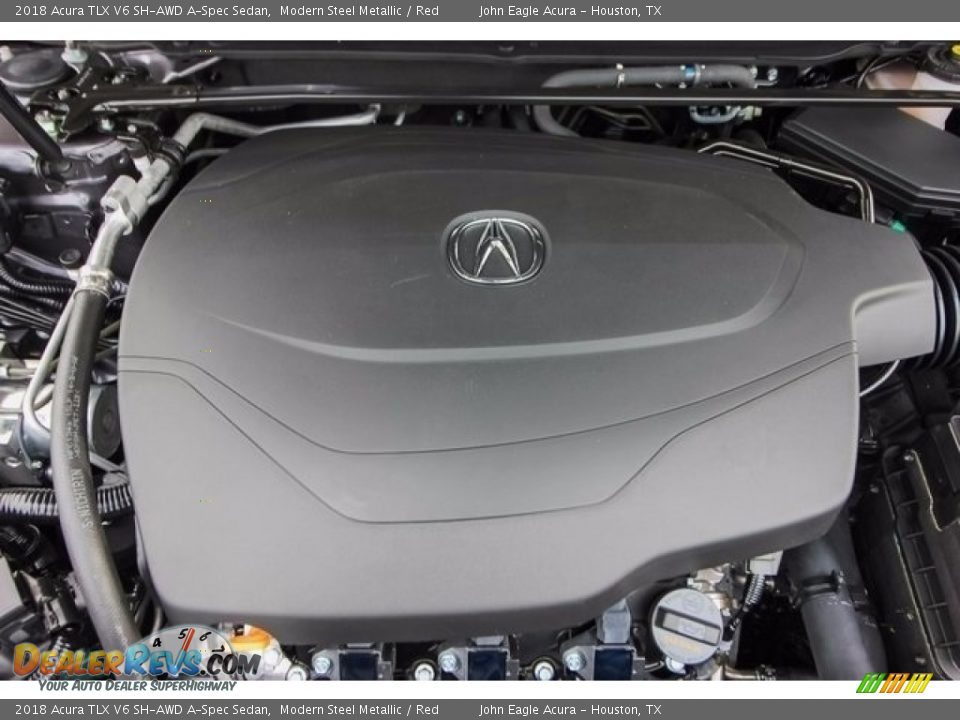 2018 Acura TLX V6 SH-AWD A-Spec Sedan Modern Steel Metallic / Red Photo #23