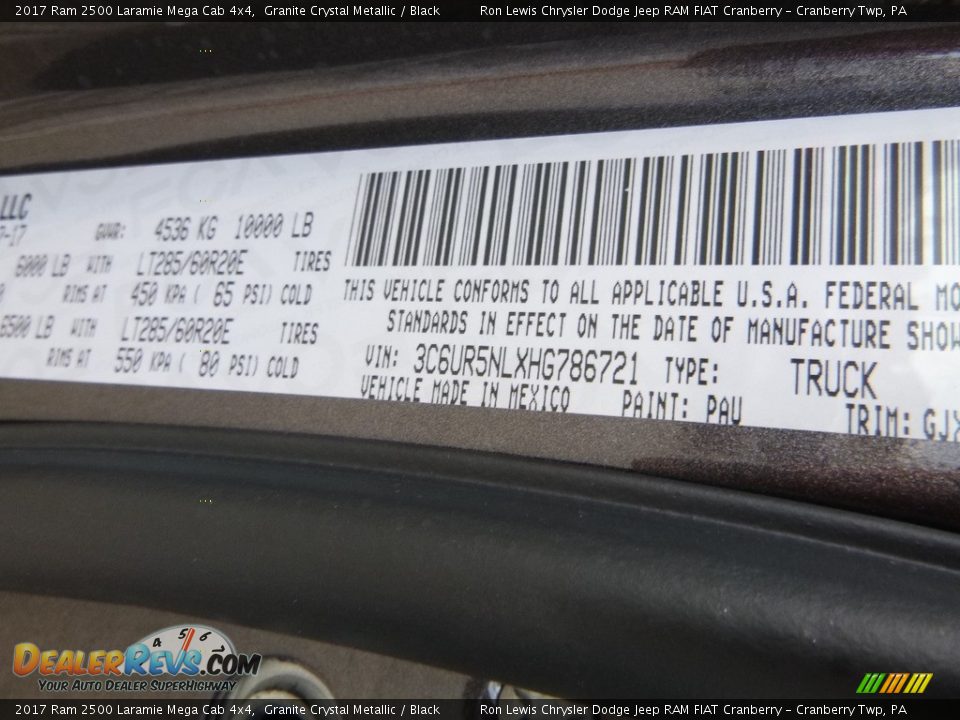 2017 Ram 2500 Laramie Mega Cab 4x4 Granite Crystal Metallic / Black Photo #12