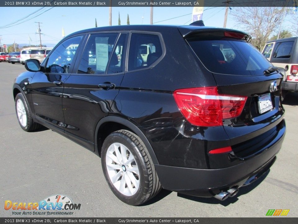2013 BMW X3 xDrive 28i Carbon Black Metallic / Black Photo #5