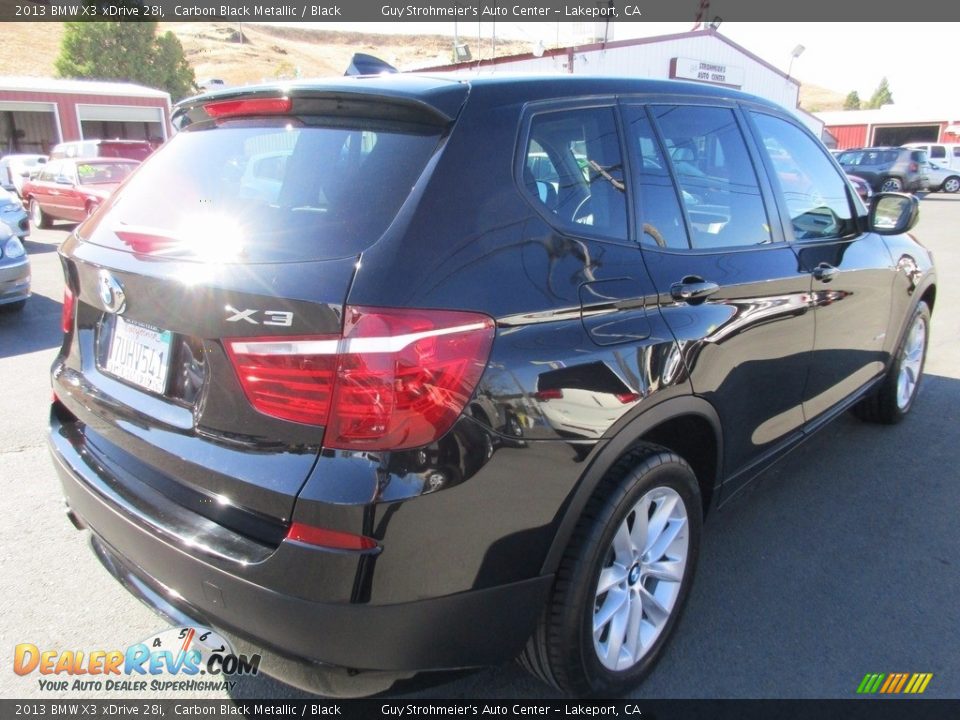 2013 BMW X3 xDrive 28i Carbon Black Metallic / Black Photo #7