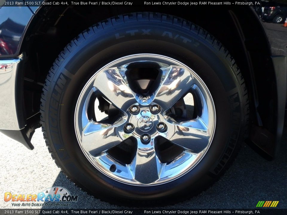 2013 Ram 1500 SLT Quad Cab 4x4 True Blue Pearl / Black/Diesel Gray Photo #11