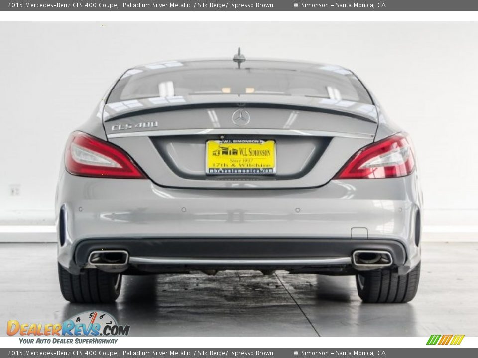 2015 Mercedes-Benz CLS 400 Coupe Palladium Silver Metallic / Silk Beige/Espresso Brown Photo #3