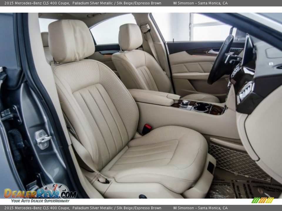 2015 Mercedes-Benz CLS 400 Coupe Palladium Silver Metallic / Silk Beige/Espresso Brown Photo #6