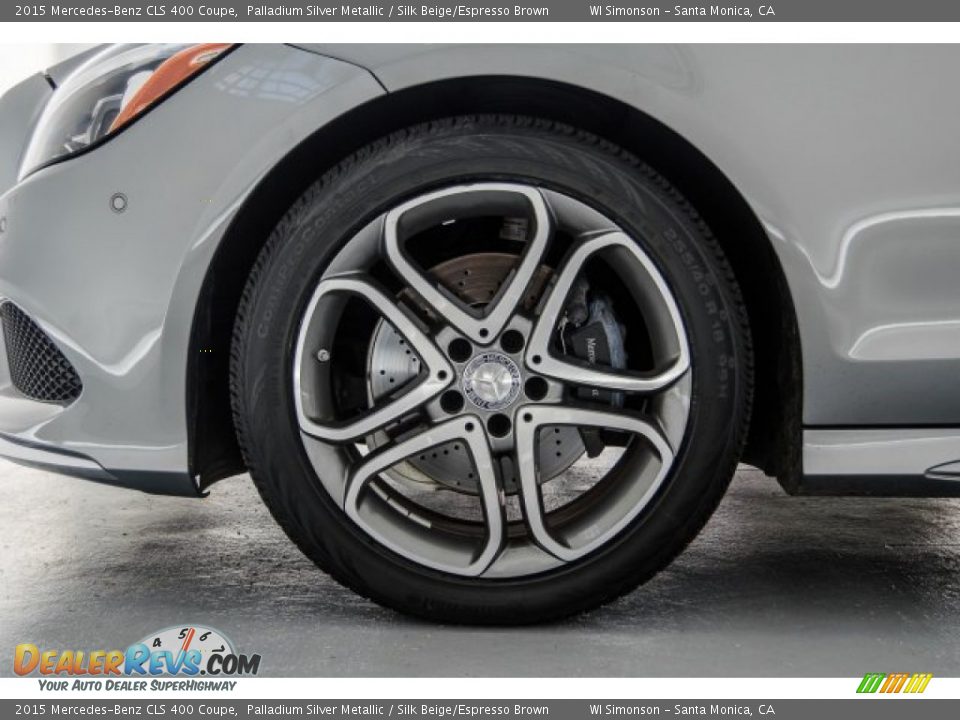2015 Mercedes-Benz CLS 400 Coupe Palladium Silver Metallic / Silk Beige/Espresso Brown Photo #8