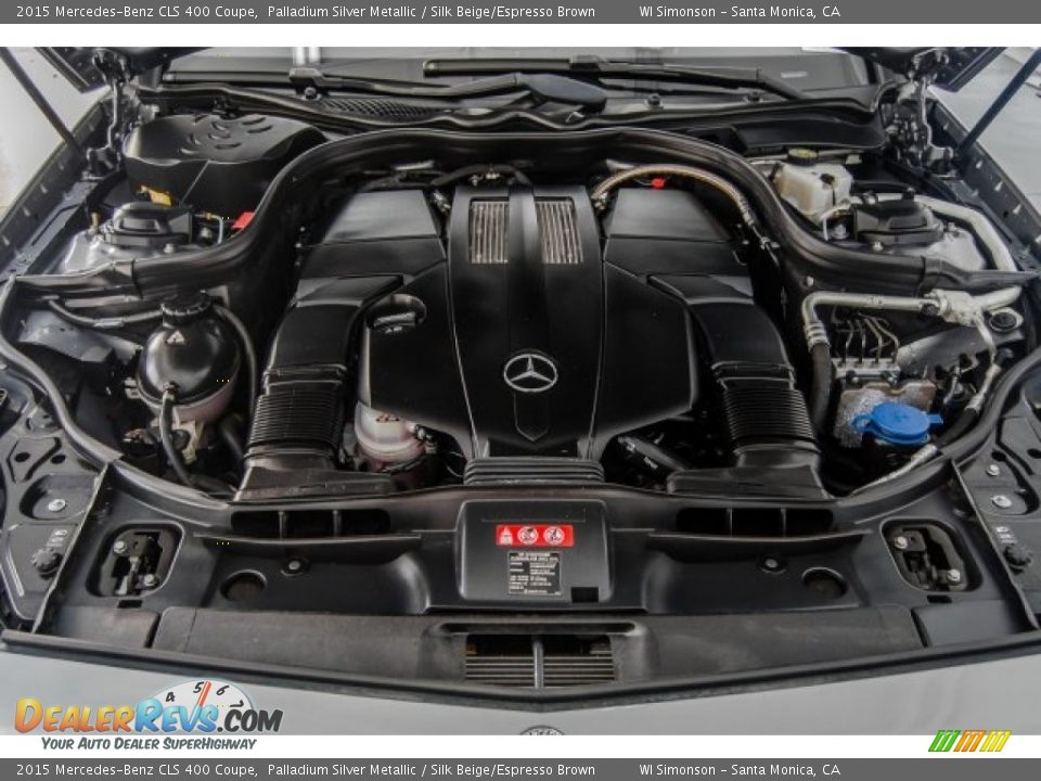 2015 Mercedes-Benz CLS 400 Coupe Palladium Silver Metallic / Silk Beige/Espresso Brown Photo #9