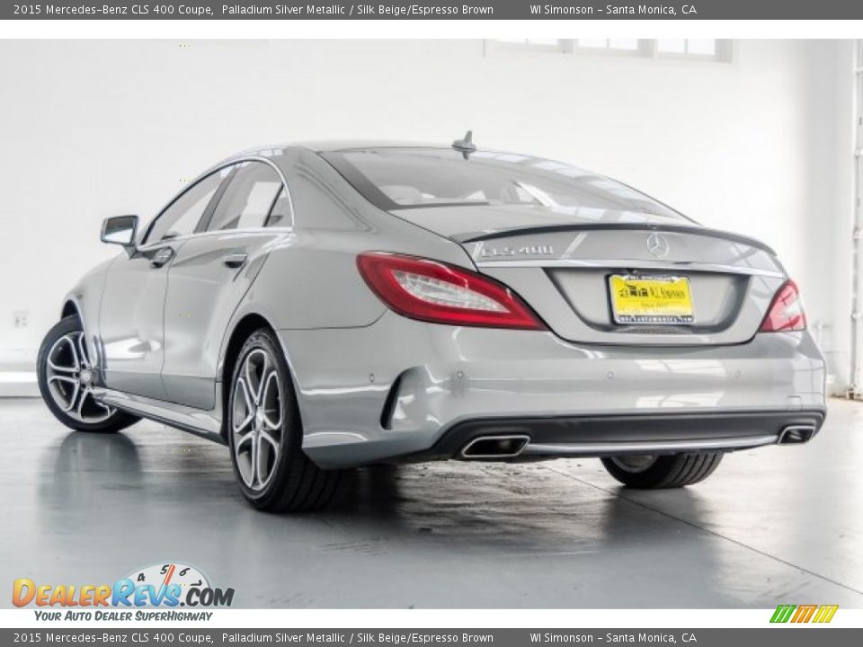 2015 Mercedes-Benz CLS 400 Coupe Palladium Silver Metallic / Silk Beige/Espresso Brown Photo #10