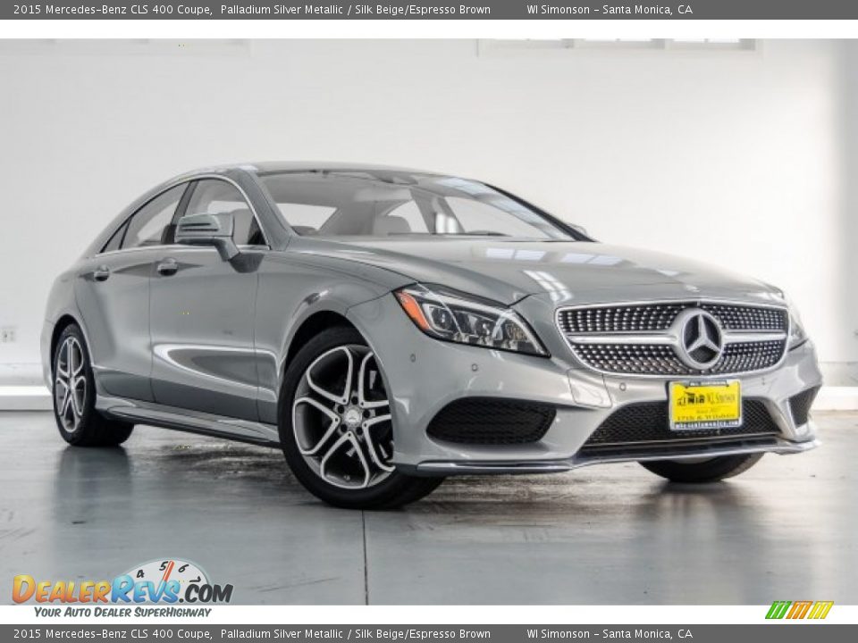 2015 Mercedes-Benz CLS 400 Coupe Palladium Silver Metallic / Silk Beige/Espresso Brown Photo #12