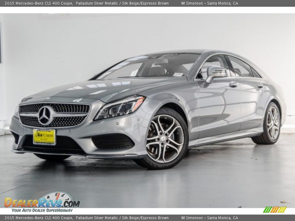 2015 Mercedes-Benz CLS 400 Coupe Palladium Silver Metallic / Silk Beige/Espresso Brown Photo #14