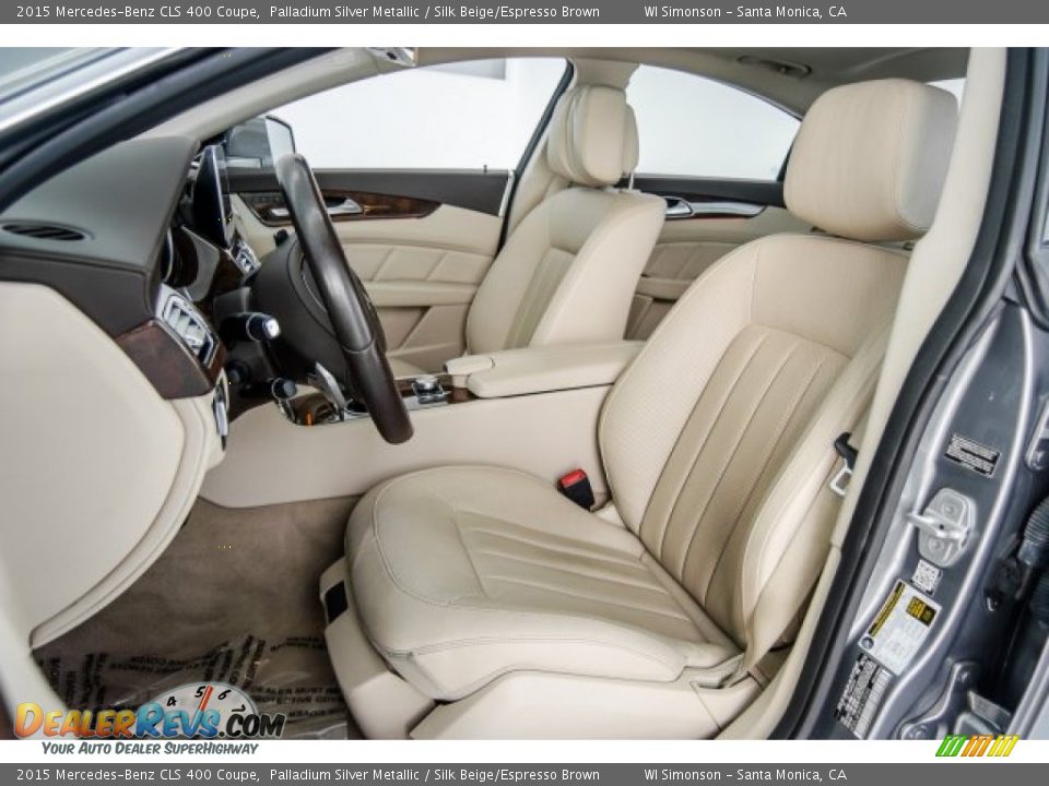 2015 Mercedes-Benz CLS 400 Coupe Palladium Silver Metallic / Silk Beige/Espresso Brown Photo #15