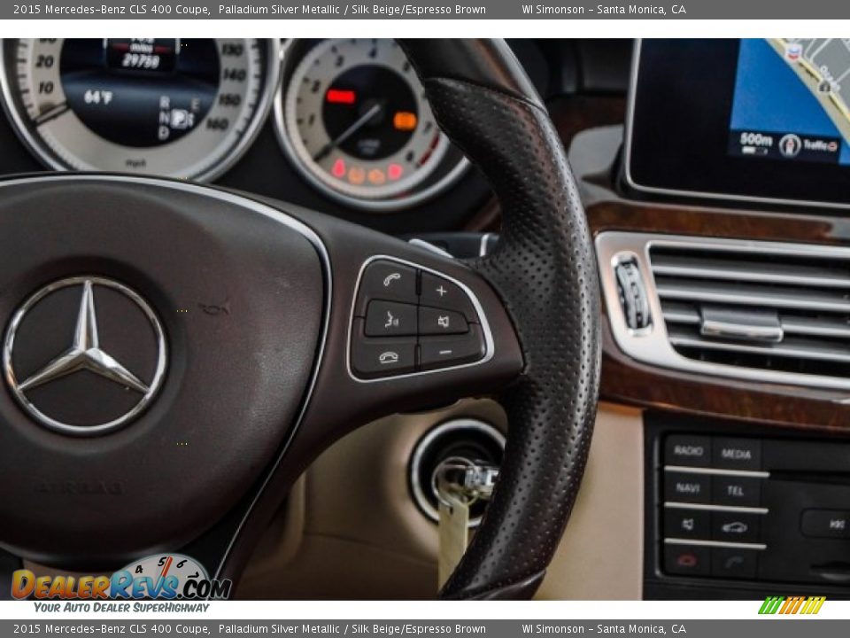 2015 Mercedes-Benz CLS 400 Coupe Palladium Silver Metallic / Silk Beige/Espresso Brown Photo #17