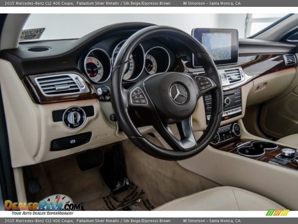 2015 Mercedes-Benz CLS 400 Coupe Palladium Silver Metallic / Silk Beige/Espresso Brown Photo #21