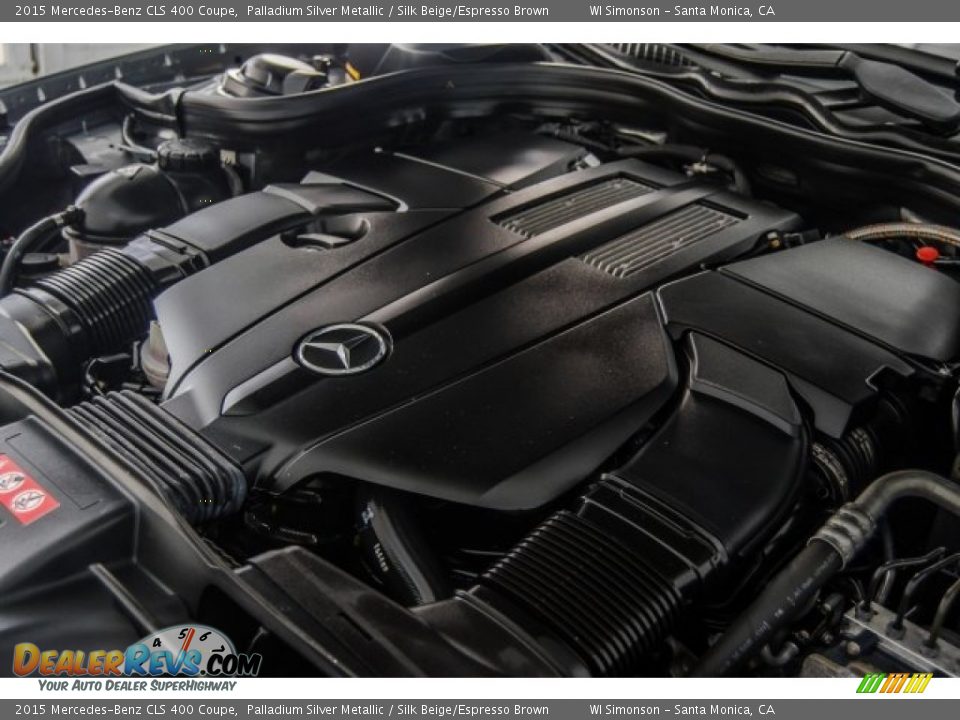 2015 Mercedes-Benz CLS 400 Coupe Palladium Silver Metallic / Silk Beige/Espresso Brown Photo #28